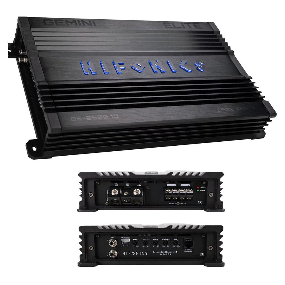 Elite Subwoofer Watts Hifonics 2000 Audio Mono Car GEMINI Amplifier GE2000.1D Hifonics