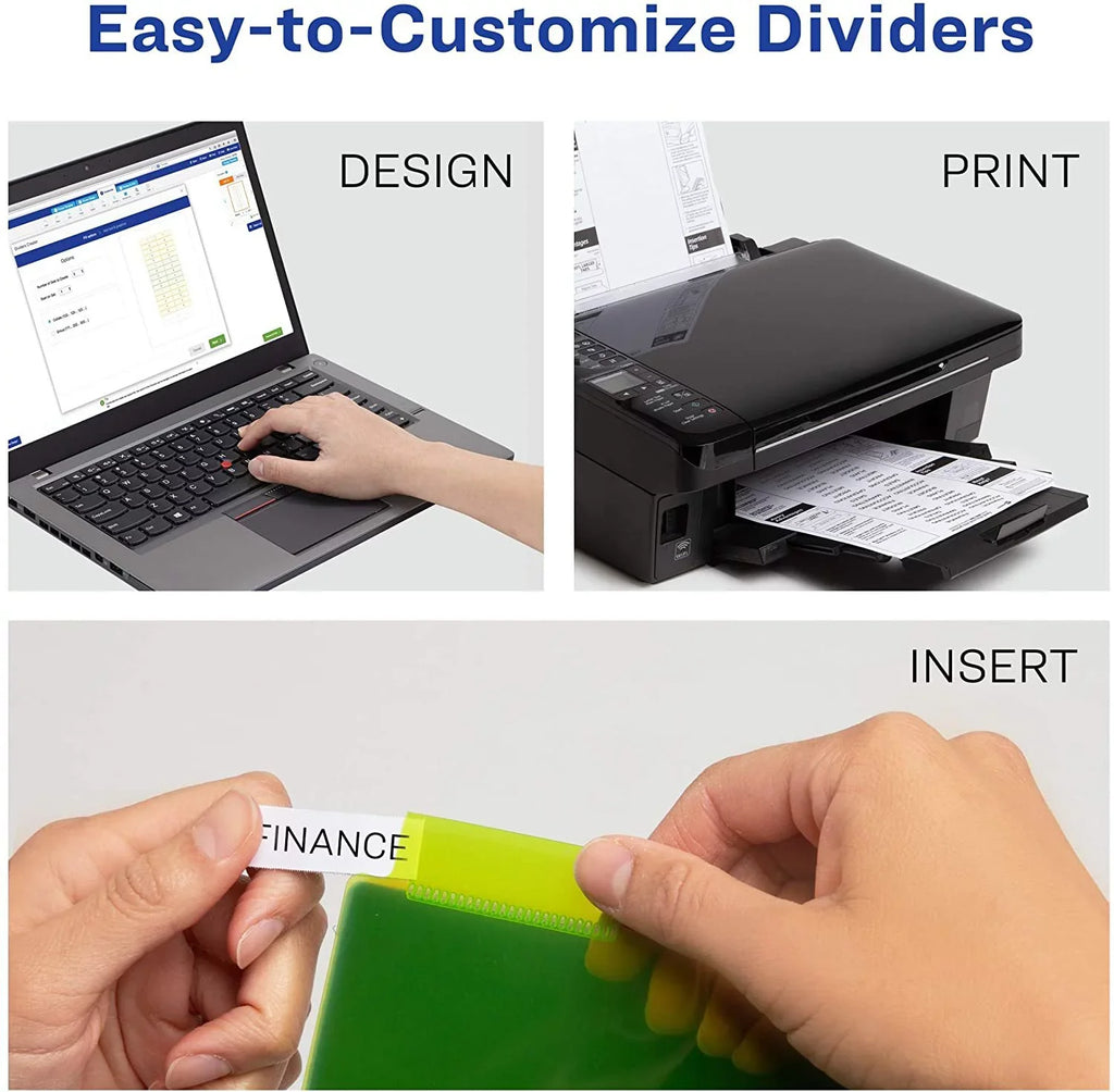 Dividers, Sets Tab Tabs, Pack Big 24 of Avery Multicolor Insertable 11901 Case Plastic 8
