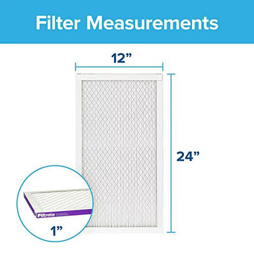 Living Healthy MPR AC Filtrete Furnace dimensions Ultra 12x24x1, 11.69 x (exact Filter, 1500, 6-Pack 23.69 Air x 0.78) Allergen,