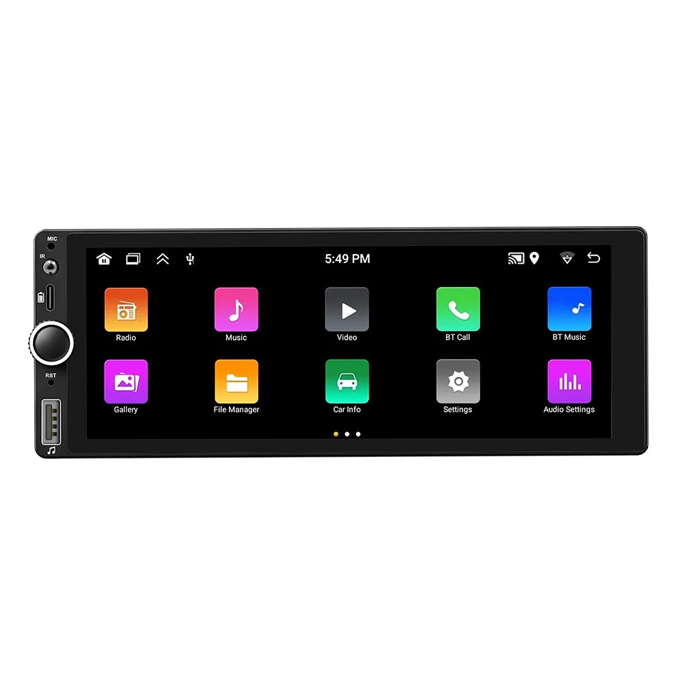 Car Stereo 6.86 Navigation Auto Inch Wheel and with 13 Single-Din GPS WiFi/BT Link, - Control Connection, Image, Android Radio, Android Touchscreen, Phone Steering Mirror RDS Reverse Support,