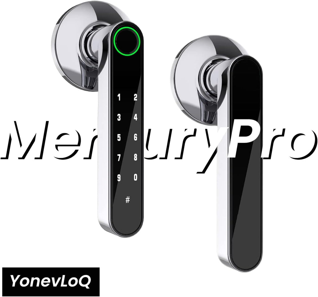 New Tuya Suited Keypads Smart Handle Install and Easy GOURE, Home [2024 Password, with Airbnb, App Fingerprint Door Door to Upgrade] Lock by Keys, Ideally Office, for Backup