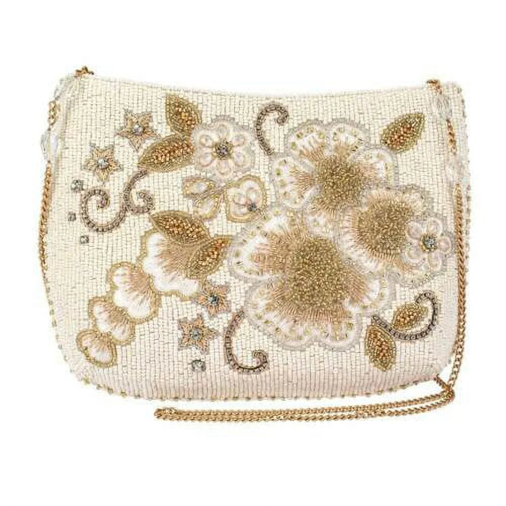 Bridal Crossbody Bride Clutch Mary Frances White Radiance Handbag Bag Beaded NEW