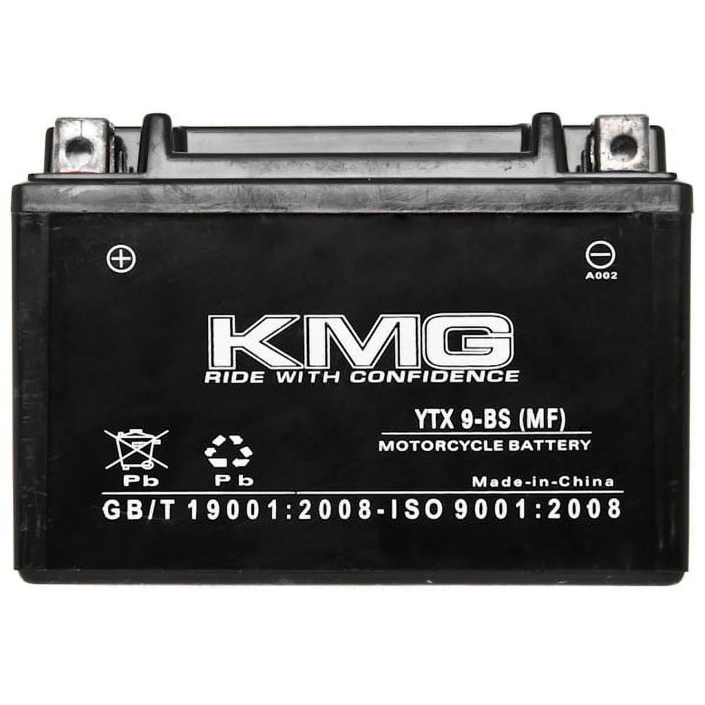 Battery Performance Compatible Sealed ATV GSX-R600 High Powersport Scooter Replacement 12V YTX9-BS Free with SMF Battery 1997-2012 Maintenance Snowmobile OEM Suzuki KMG 600 Motorcycle