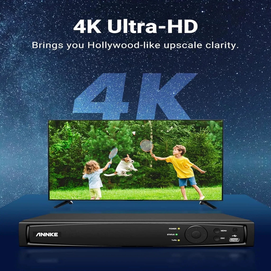 Bandwidth, ANNKE No Video Max Drive Recorder, Remote Drive 2CH Bays, AI Dual Access, 4K H.265+ Outgoing Supports Hard Decoding Mbps ANNKE 160 Network Capability, PoE 8CH Cameras, 4K Hard