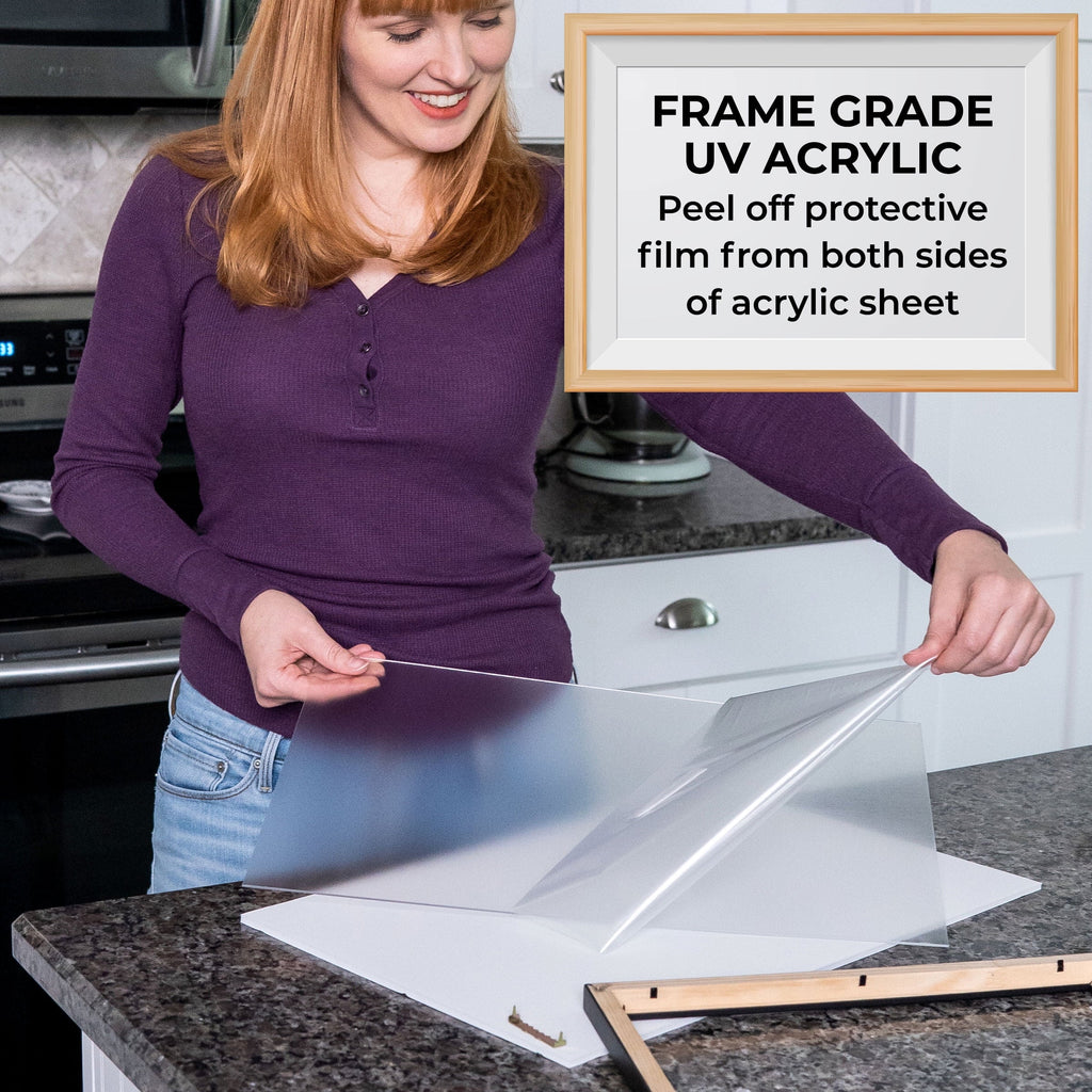UV Gold | Frame Puzzle Wood Kit | Rose with Real Sheets Glue Frame Scandanavian Picture 24x30 with
