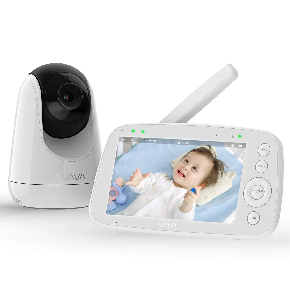 Handheld and Screen 2-Way Monitor 720P with Baby White 5" VAVA Audio, Video