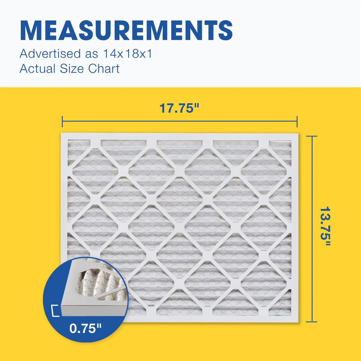 AC Furnace Pack Filter, Air Air Filter, 14x18x1 8 Pleated Aerostar 6 MERV