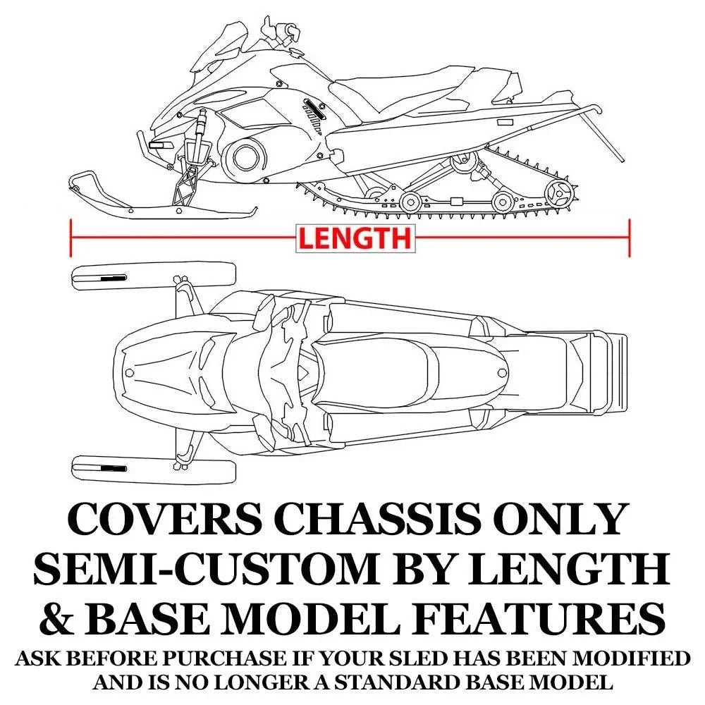 ONE Snow 600 Cover Arctic Snow 2020-2020 CAT Cat M Sled 8000 ALPHA model for ES 165, Compatible MOUNTAIN snowmobile Gear Denier Trailerable Machine