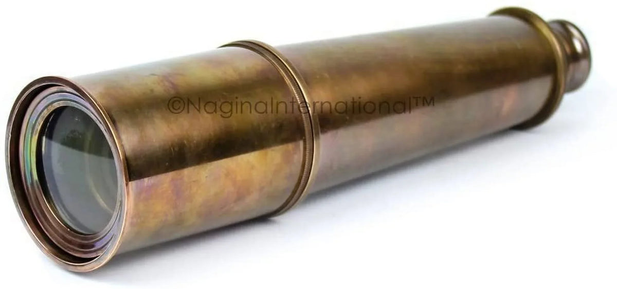Copper) International Antique Emblem Spyglass Inches, & Brass Functional Storing Anchor Zooms Inlaid Deluxe Pirate Nagina Nautical Case Rosewood | (32 with Genuine Optical Boat