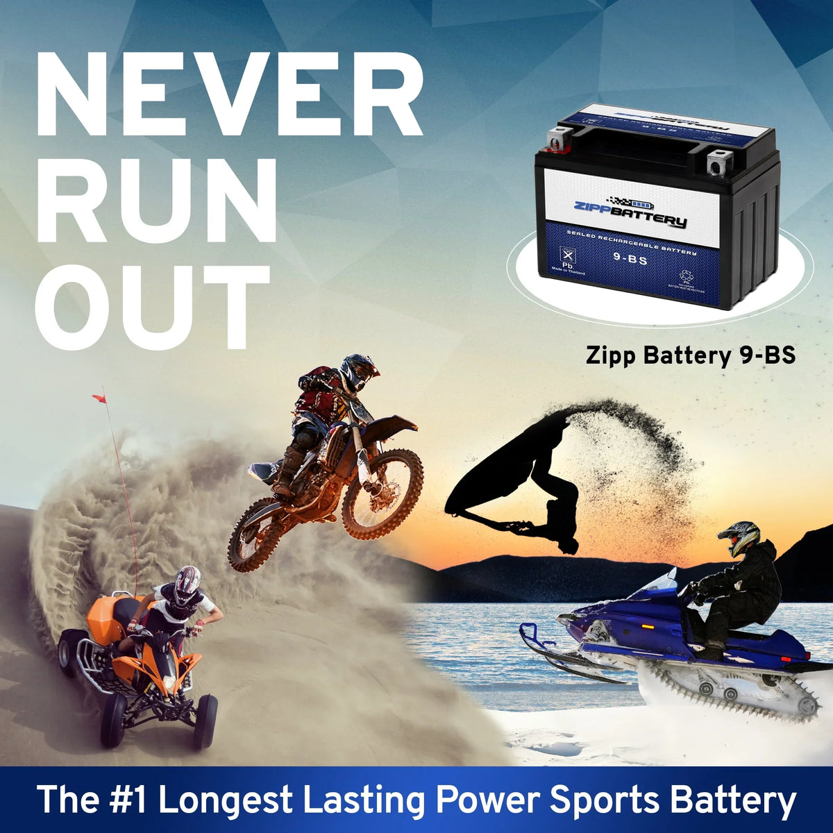 Battery Suzuki for Atv 2004 Zipp Ytx9-Bs Lt-Z250 250Cc Quadsport Battery
