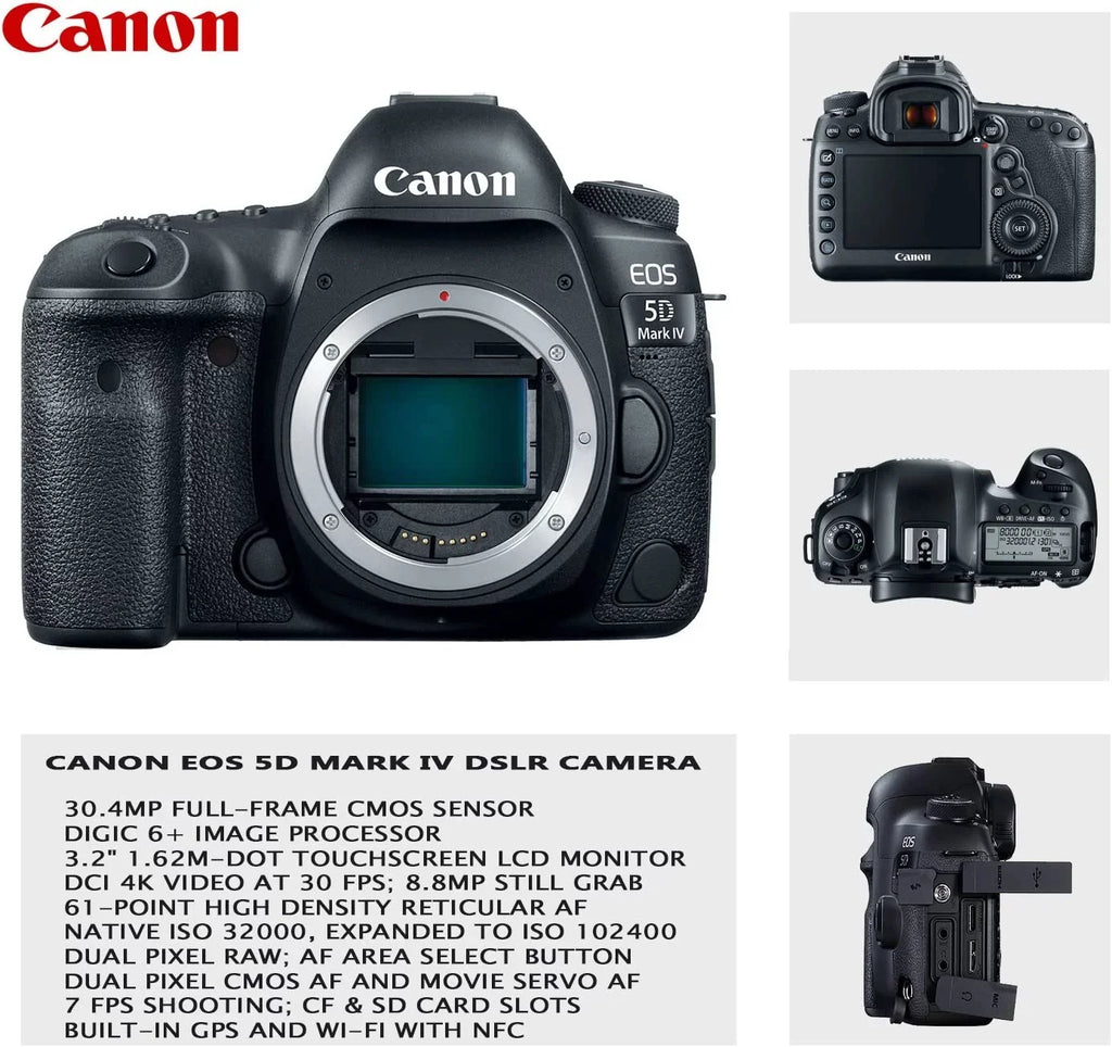 '+ EF 128GB f/1.8, 5D IV Monopod Lens, III Backpack Lens DSLR 500mm USM EOS Canon Memory 650-1300mm Lens 50mm w/ 24-105mm & + Canon + + Mark Bundle Professional Lens Canon + Camera 75-300mm Bundle