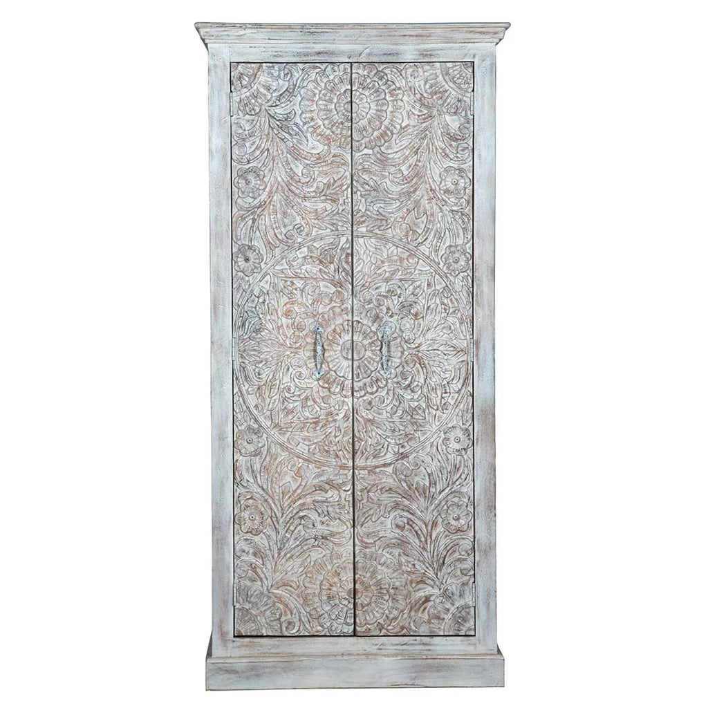 Carved White Wardrobe Maadze Shabby Chic