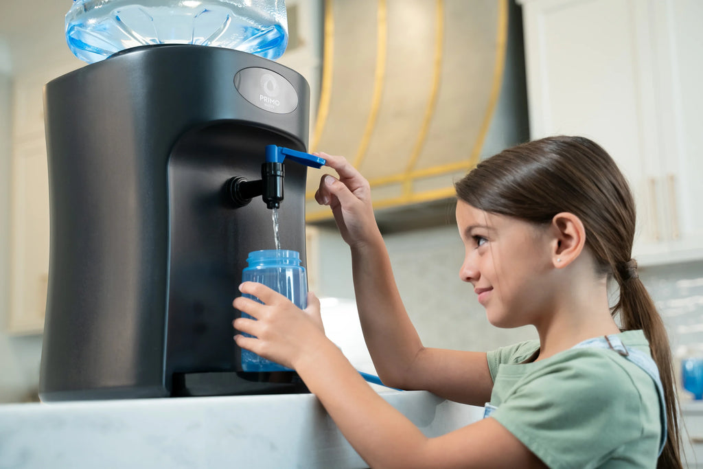 5 Loading, or Dispenser Black, Room Water Top Primo Temperature, Countertop Gallon 3