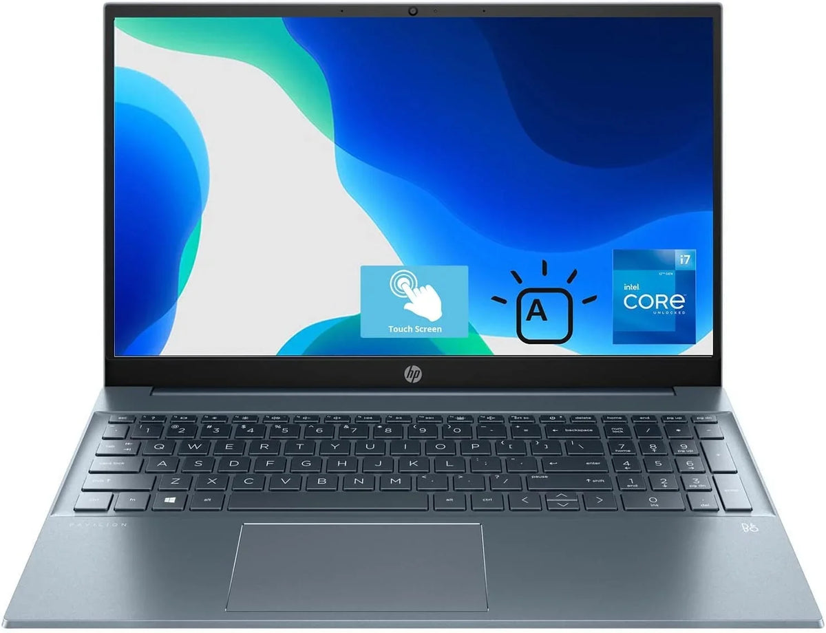 Gen Home, 16GB Wi-Fi 15.6" i7-1255U, Bluetooth, Backlit Laptop, 512GB HP 6, Pavilion PCIe RAM, 12th DDR4 Core SSD, (Refurbished) Keyboard, Windows Intel HDMI, Restored HD 11 Touchscreen, Full Blue