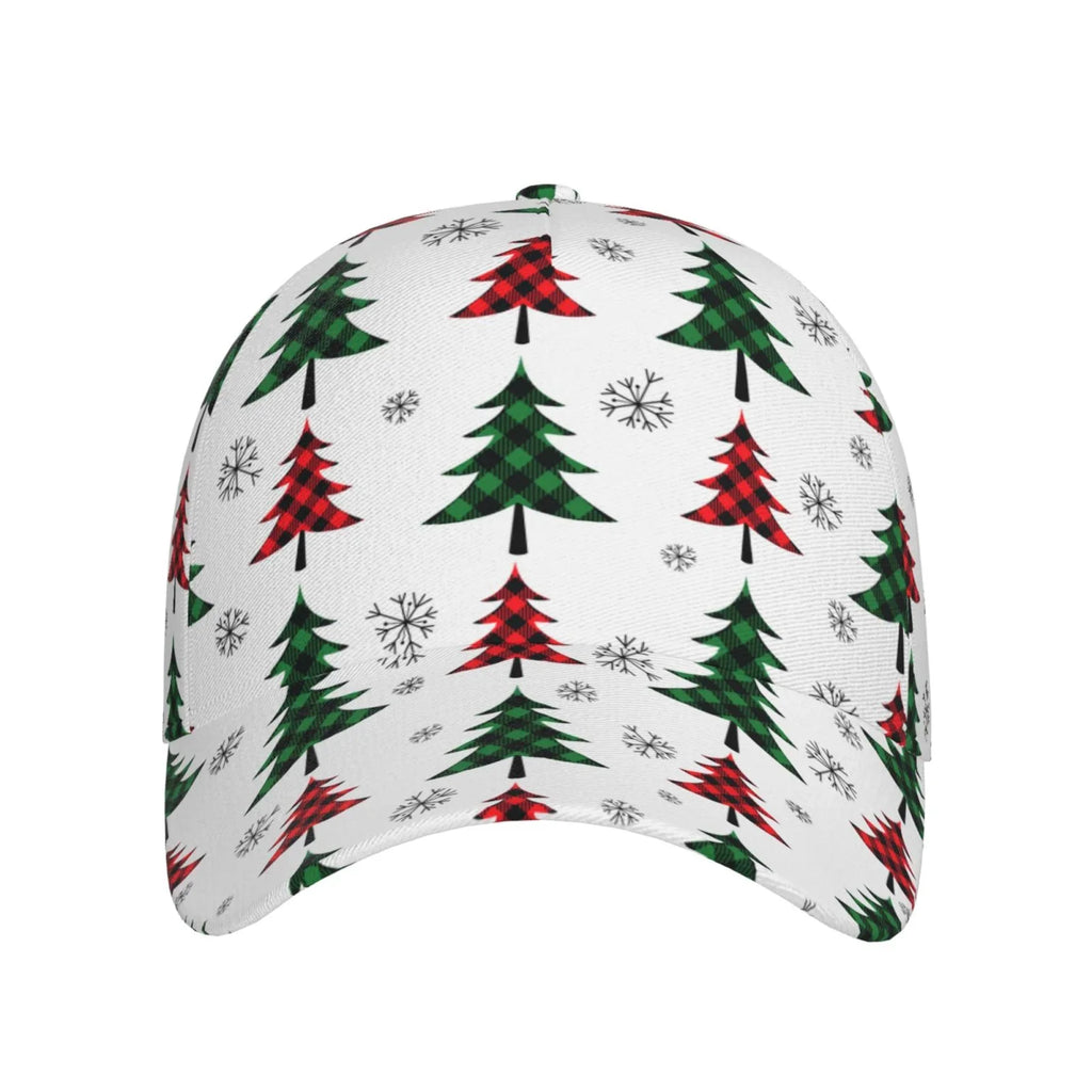 Baseball and Plaid Cap Outdoor All Workouts Seasons Adjustable Christmas Dad Activities Running Hat(Buffalo for Size Balery Trees)
