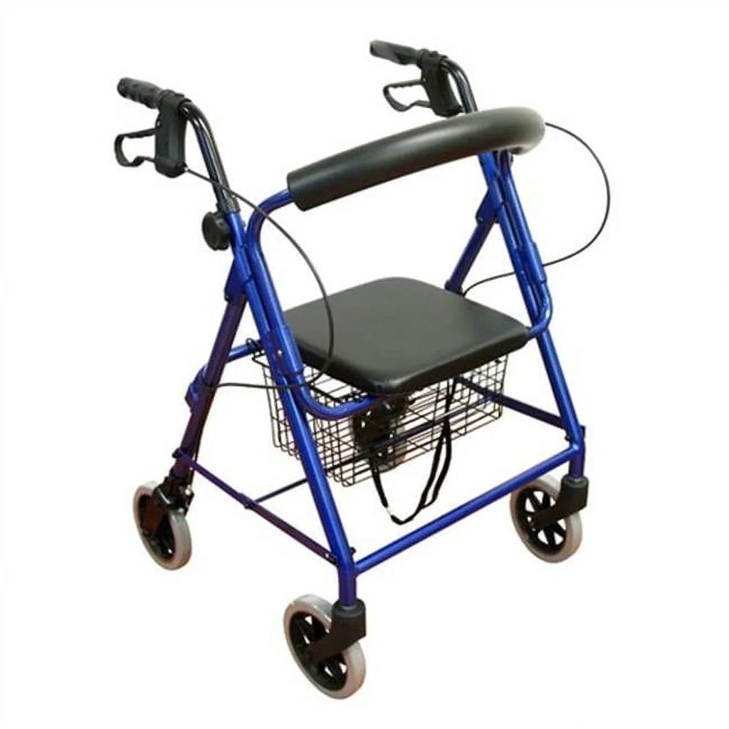 Karman 6" Junior R-4100N-BL Casters Healthcare Blue, Low with Seat, Aluminum Rollator