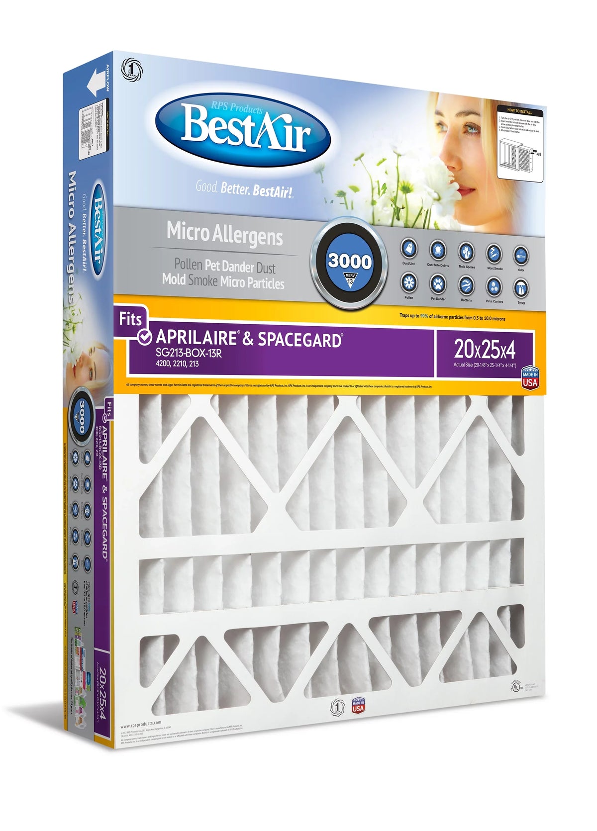 3000 Replacement 13 Filter BestAir AXP-213-13R-2 Series Furnace MERV