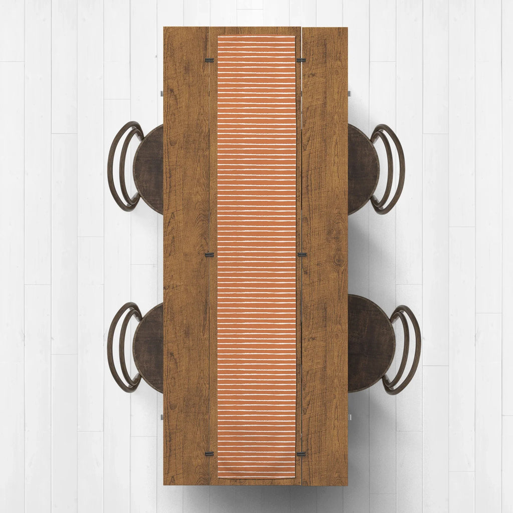 Poly 16x90 Runner Stripes Orange Products Sketch Twill Creative Table