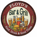 FLOYD'S Sign and Round 12" Wall Kitchen Metal Bar Grill Decor 200120020165