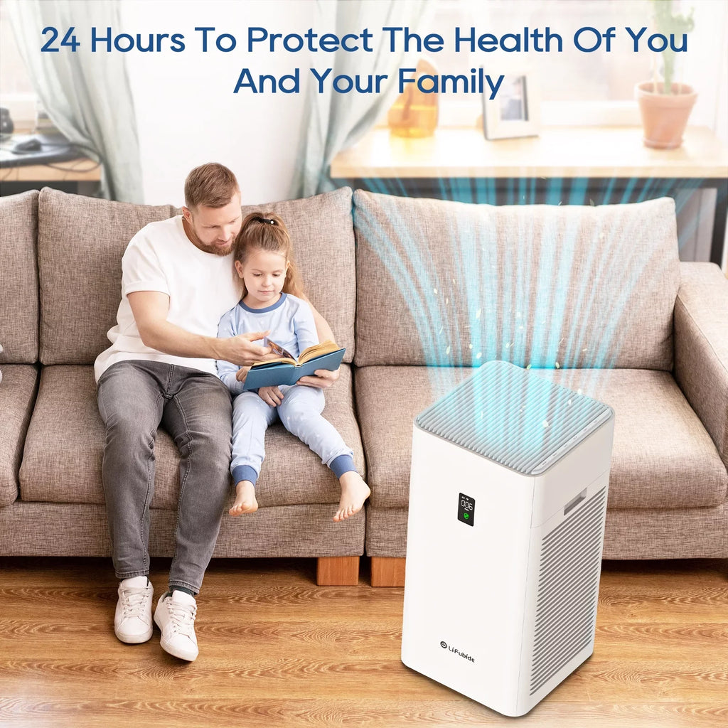 0.01 Microns PM2.5 Large Room Air Low Of Purifier, For Monitor, Bedroom, H13 Pet Lifubide Coverage,24dB Smart True Air Dander、Smoke、Odor、Dust， 99.99% Particles, HEPA,4555 Sq.Ft Removal Noise Purifier