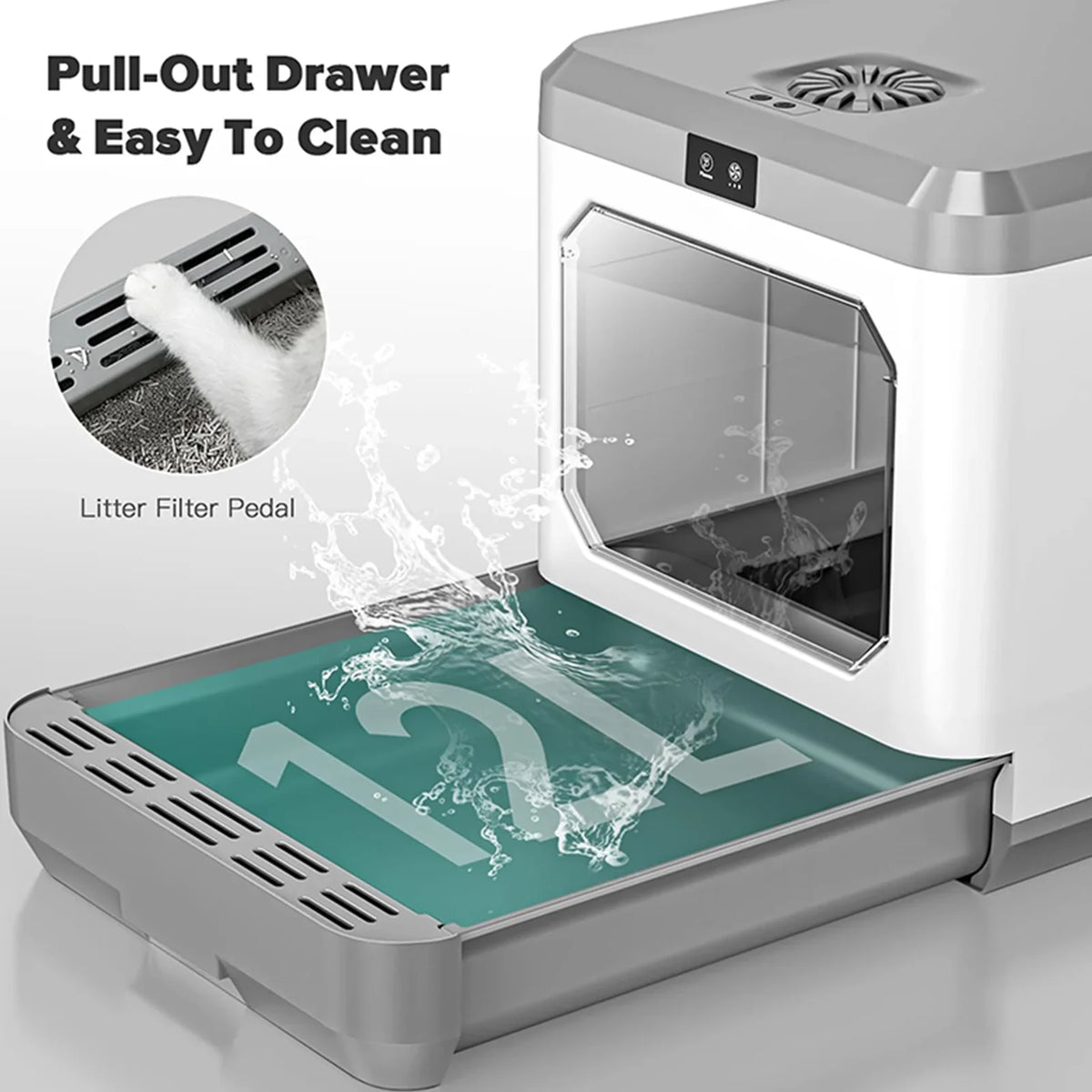 Cat Litter Cat Litter Cat Pan Enclosed Type Easy Litter Large Arcwares Cleaning Drawer Odor Box, And Cat Box Litter Enclosure Pottywith Removal, Scoop. Scoop, Furniture,