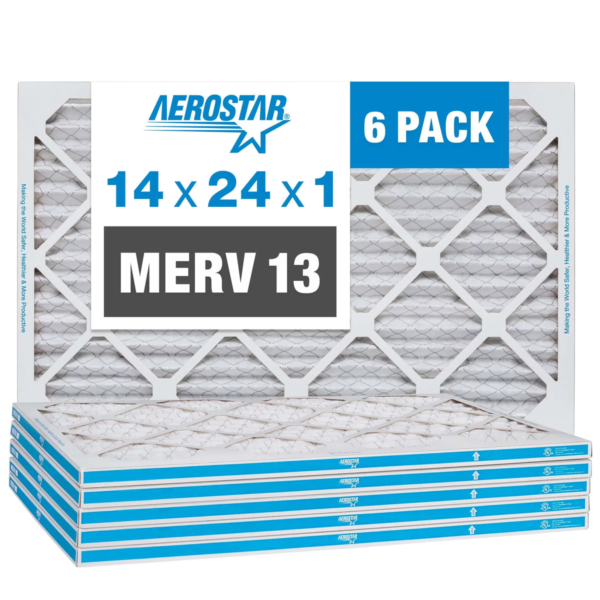 14x24x1, 6, 14x24x1 MERV Box USA Made Air 13, Pleated Filter, Aerostar the in of