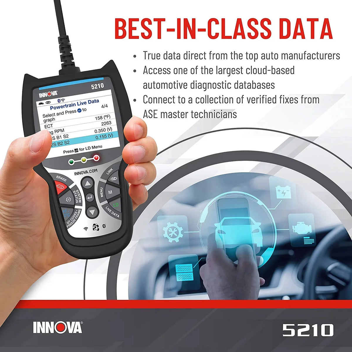 Diagnostic CarScan 5210 Advisor Reader Automotive Tool Code INNOVA Bluetooth