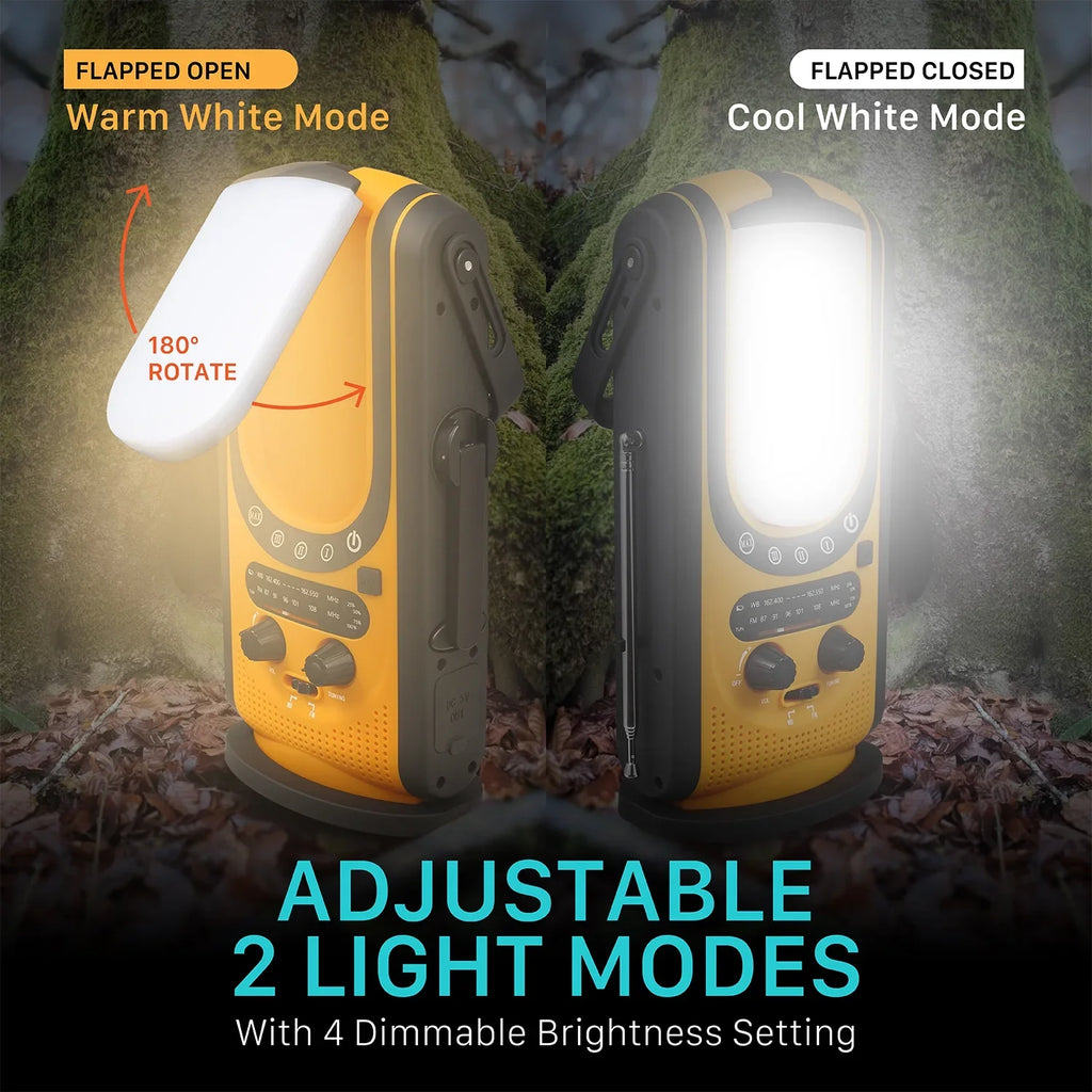 Outdoors & Emergency Charging, FosPower Light, Reading Charger A7) SOS (Model Alert, for Alarm 6,000mAh & Weather Power Hand Solar Weather Camping Bank with Lantern Crank & FM/NOAA Radio