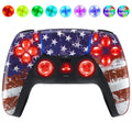 Up for PS5 Controller Wireless USA Buttons Silent Modz Flag Light Custom LED