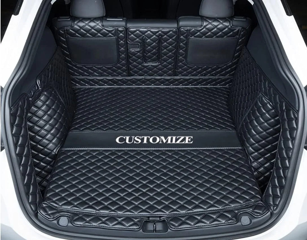 95% Weather All Liner Liner -Black Boot Car Coverage Custom Stitching Black with Mats Cargo for Trunk Makes BMW-Tesla-Mercedes-Honda-Lexus-Subaru Car Full Mats Trunk