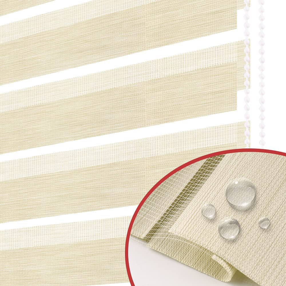 with 29" Beige L, Treatments Light Window Cover, x Roller Dual Sheer Shades Blinds Blinds and for Control for Striped Day LUCKUP Night, Zebra Layer 72" W Shades Windows, Valance