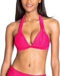 Halter Bikini US X-Small Rachel Swim Roy Top, FREESIA Pleated