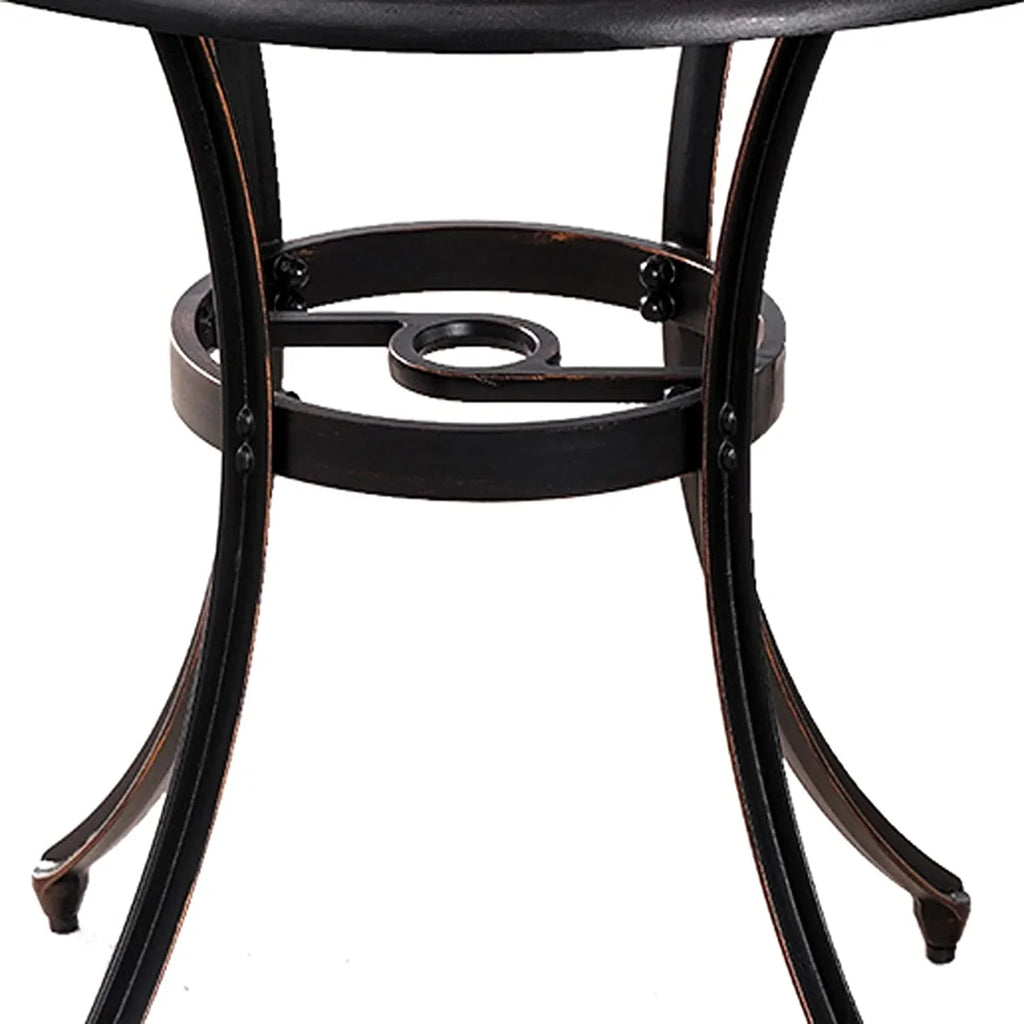 Garden, Table Umbrella Table Patio Porch Cast Inch Aluminum with Patio, Outdoor Table, Hole,Round Bistro for Patio Dining Dining 1.97" 35.5