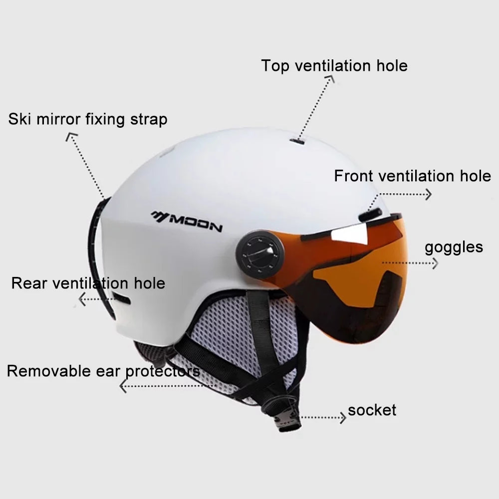 Adjustable Motorcycle Winter Windproof Cycling Women Electric Skiing Safety Men Bike Snowboard Helmets Helmets Skateboard MOON