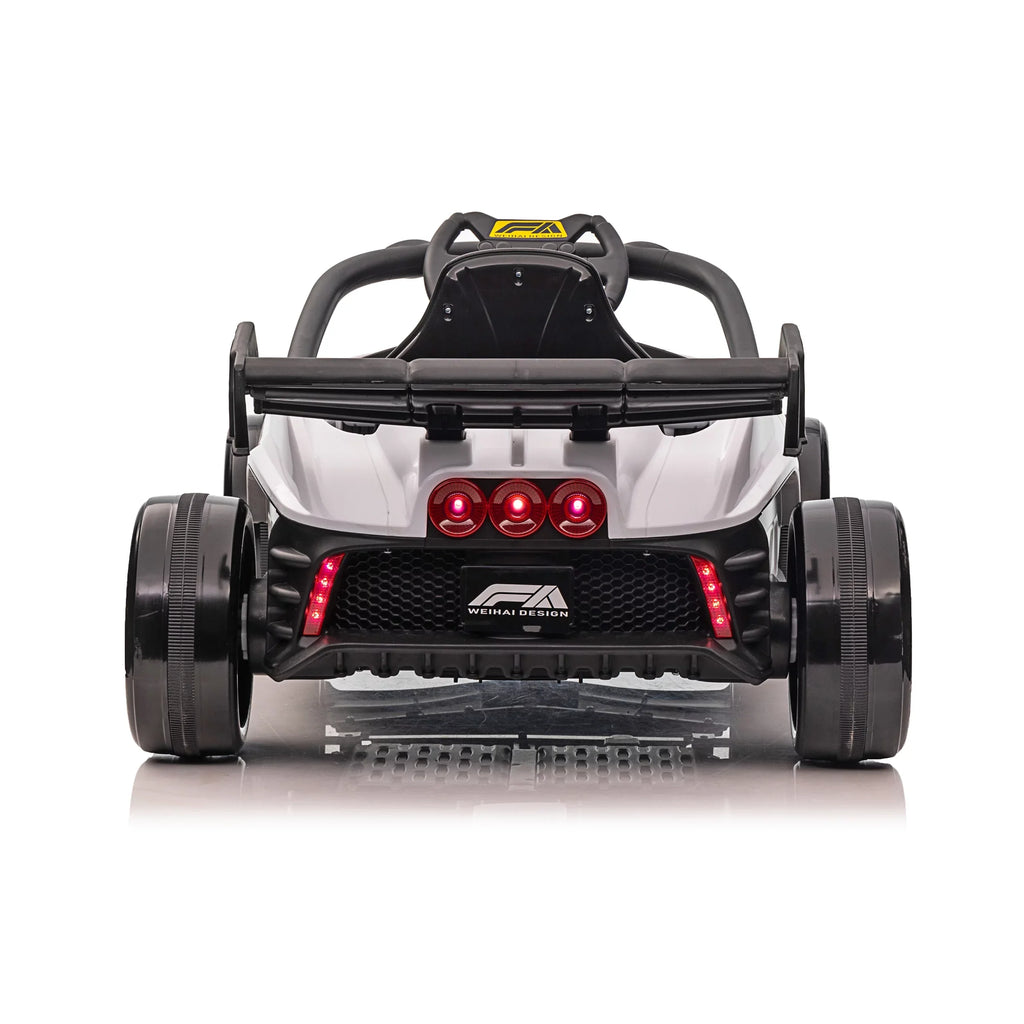 and Ride Operated up on Wheels White 3 W/Remote Battery Blazin' F1 12V Years