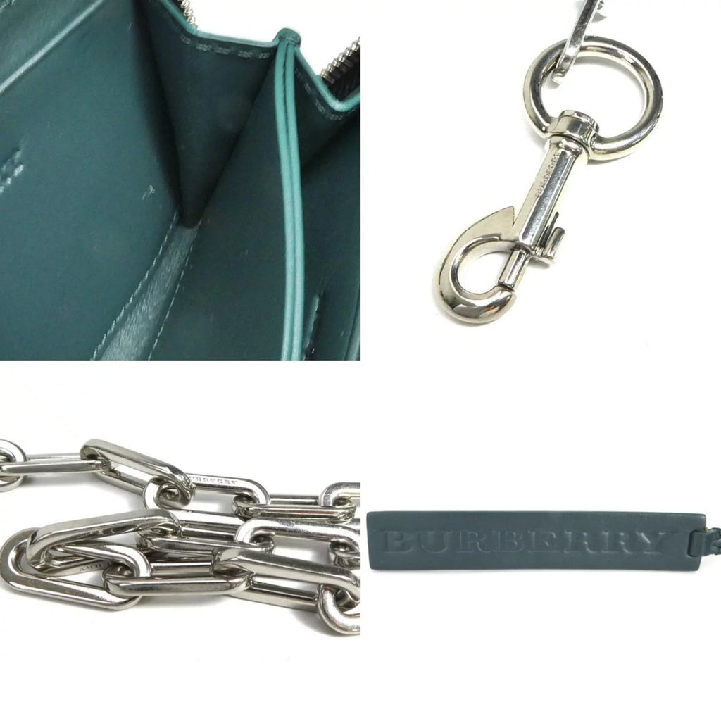 Burberry Pre-Owned leather green metal BURBERRY case coin (Good) men's /