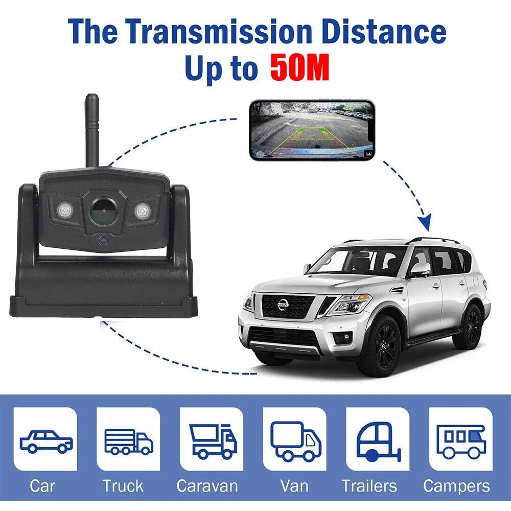 Front/Rear WiFi 9600mAh with Battery View, for Equipped Magnetic Camera, JLLOM Backup Wireless