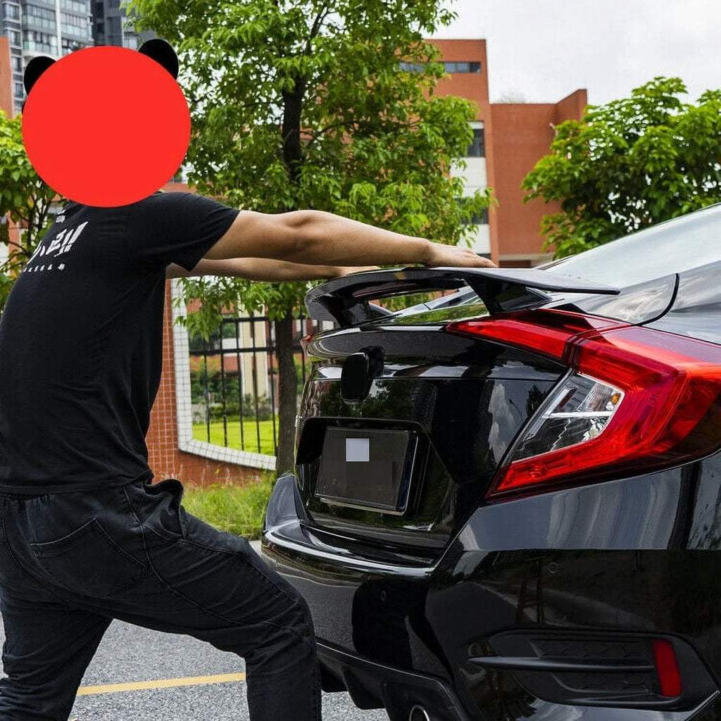 Spoiler Brake Honda Trunk Glossy Light For Civic 2016-2021 Sedan Wing Lip Black