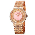Women's Watch Quartz Rose-Tone Crystal-Accented Brass Bracelet Swiss