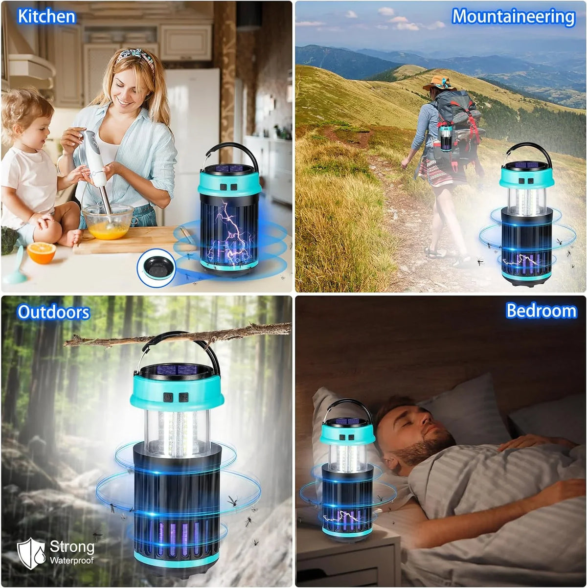 Solar Zapper, Fly Zapper Bug Bug 3 Home, G·PEH Emergency for Rechargeable Camping Mosquito Zapper Zapper Outdoor Bug with Light in Backyard, for 1 Trap Home, Waterproof, Indoor Outdoor