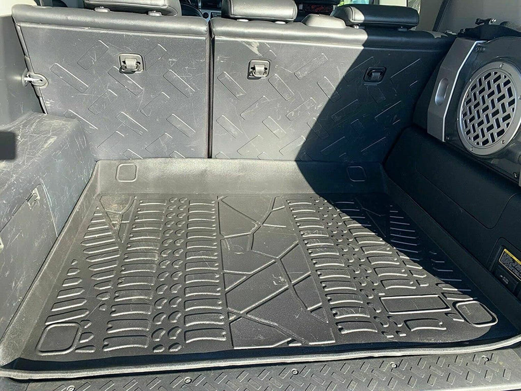 Laser Non-Slip Trunk EACCESSORIES Raised for Design – Weather-Resistant Trunk Cruiser Mat Cargo for – to Liner Trunk Toyota – Mats 2007-2014 Cars Car Pre-Cut with – FJ Rubber – Lip Install Easy Mat EA