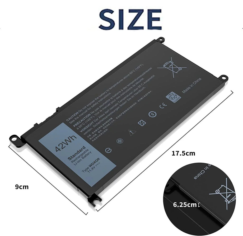 15 7569 Battery P69G 5567 5568 WDXOR 13 DELL For P75F 7368 WDX0R Inspiron 5368