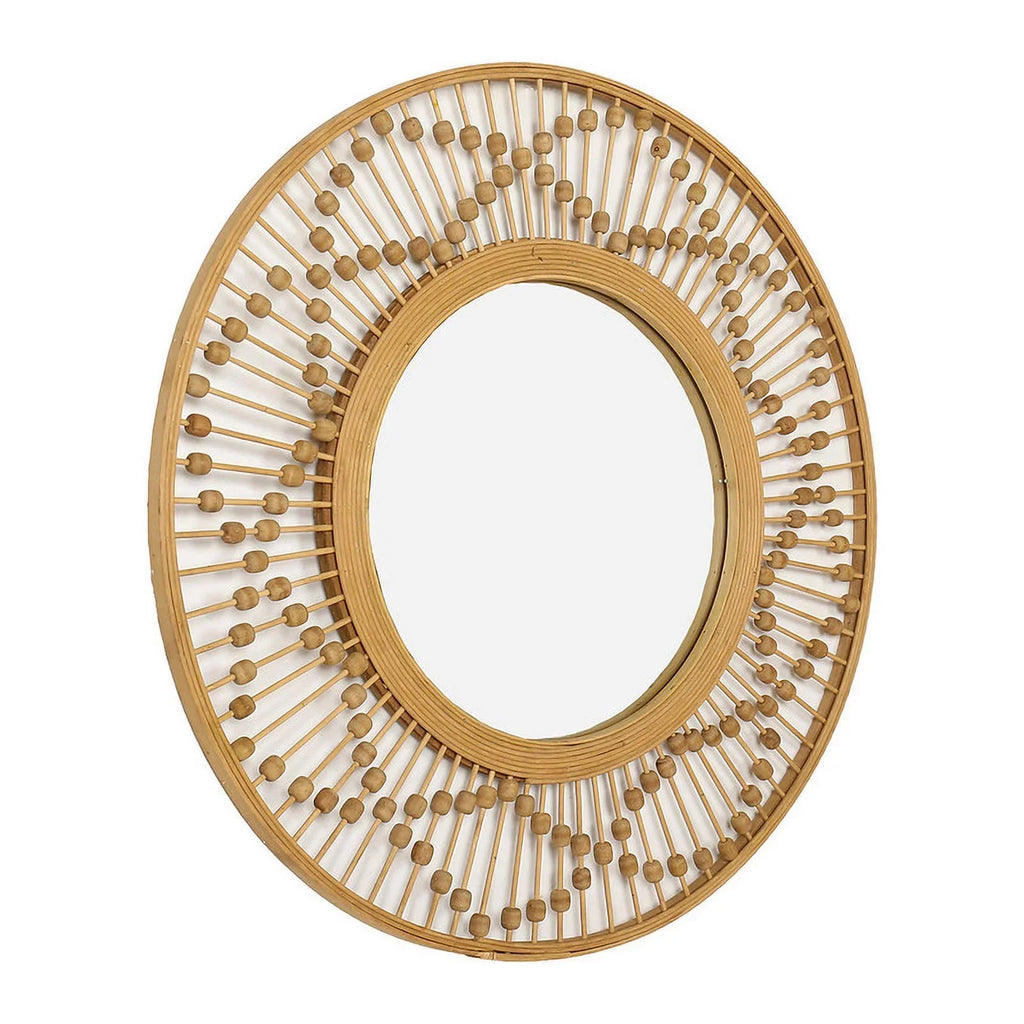 Sahara Bamboo Sunbeam Frame Mirror Wide Wall Round