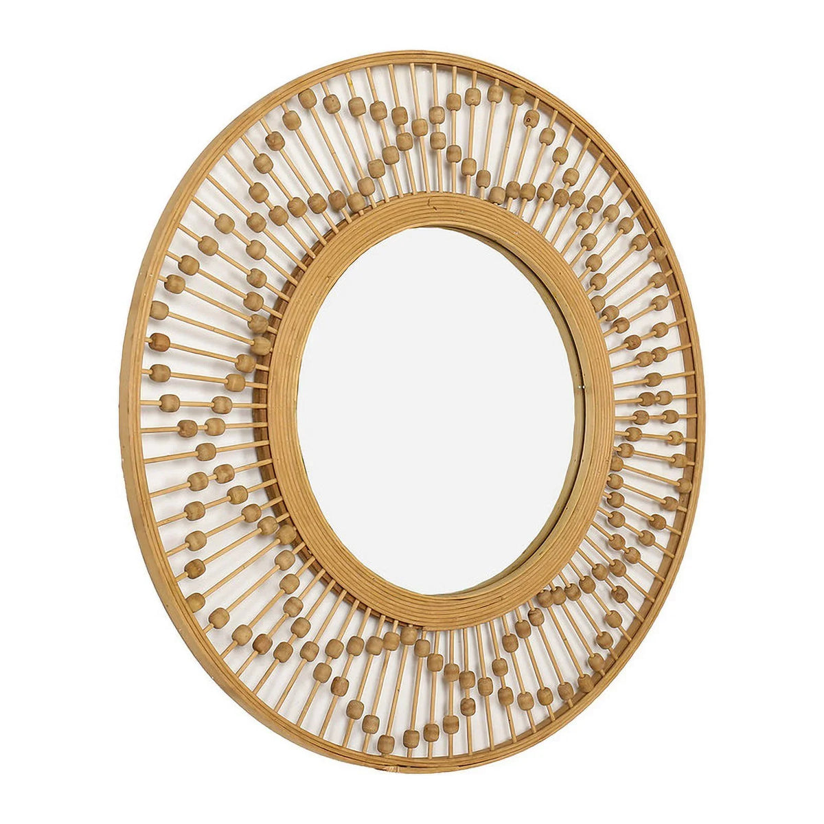 Sahara Bamboo Sunbeam Frame Mirror Wide Wall Round