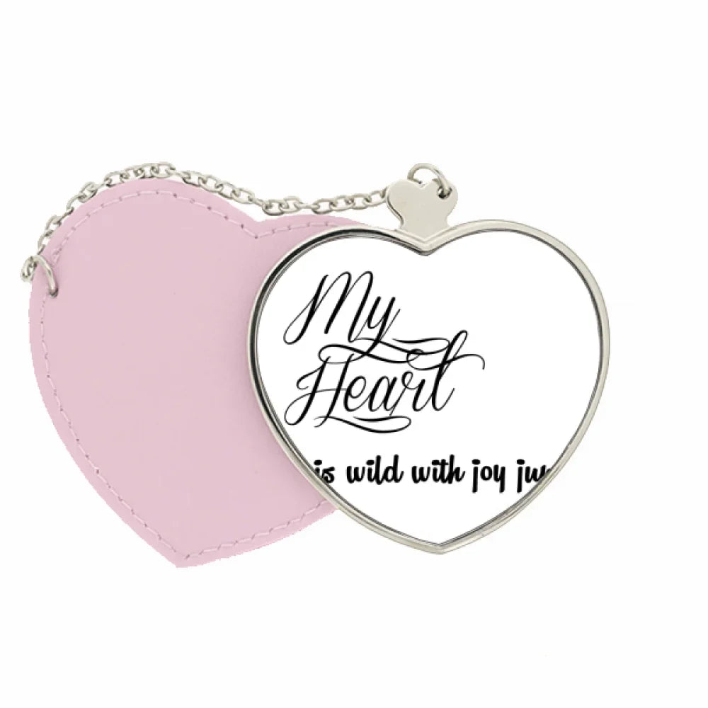 Poetry Heart Heart Quote Mirror Travel Pink Makeup My Joy Purse Famous