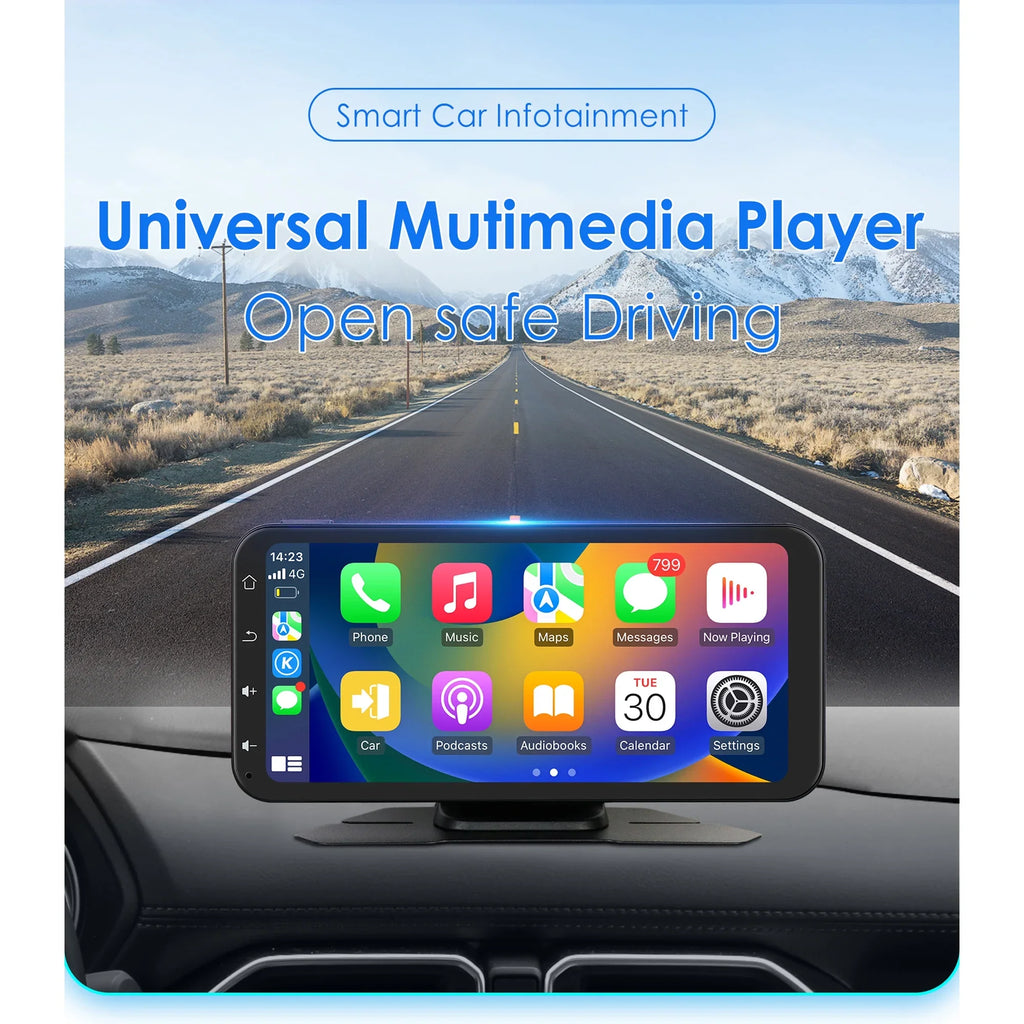 Carplay 360° Apple 6.25" Ossuret Navigation Camera Bluetooth Android Touchscreen Receiver Wireless Car Backup Auto Adjustable Stereo With Support GPS Audio Radio