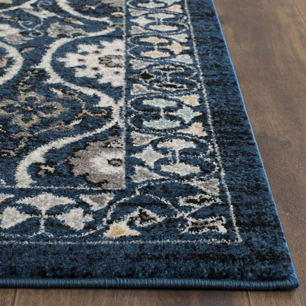 7' SAFAVIEH Charlotte x Floral Rug, Runner Geometric Evoke 2'2" Royal/Ivory,