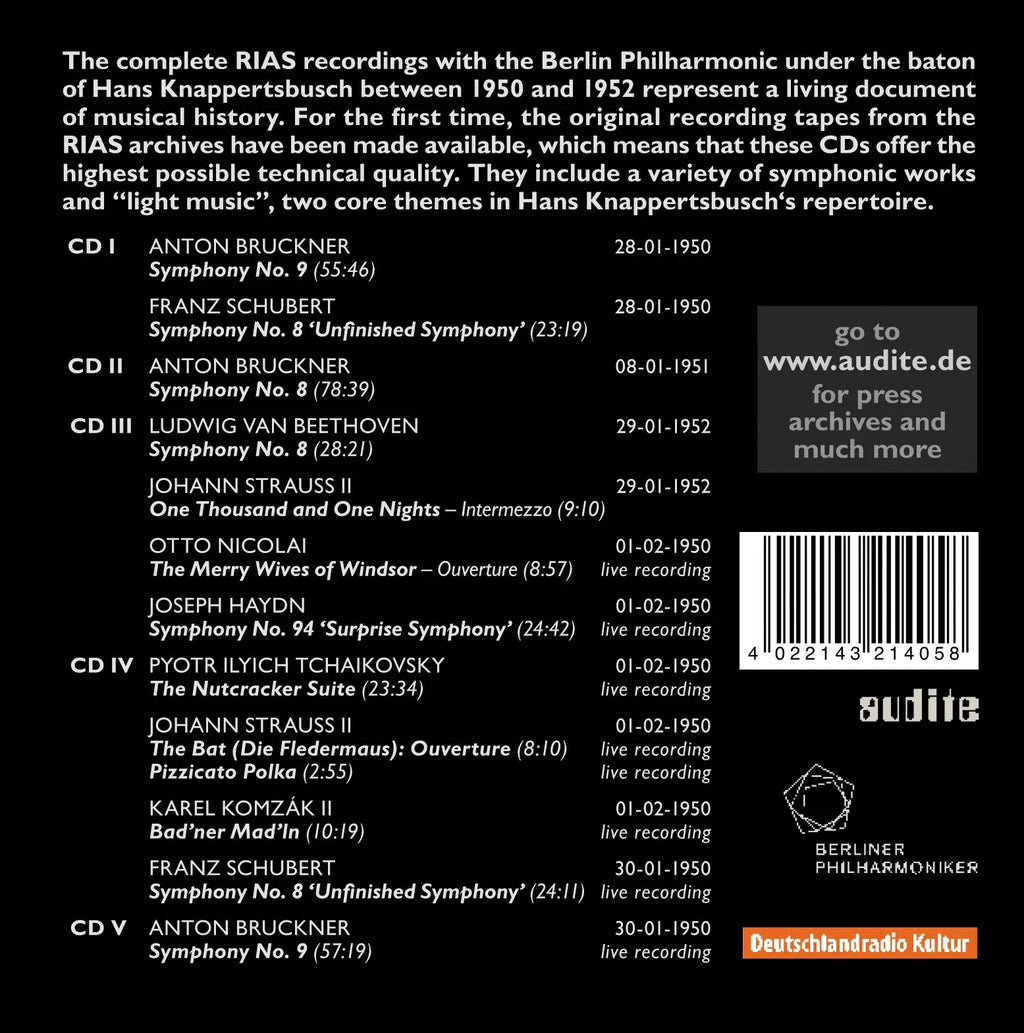 Hans - Hans Comp Knappertsbusch CD - Rias & Knappertsbusch Rec Bpo: - Classical Edition