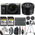 28-60mm KIT Lens Camera (Silver) Mirrorless Sony Lens+24mm a7C -LOADED G with f/2.8