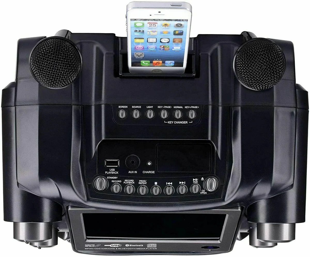 CDG/MP3G Mics w/ Karaoke Rechargeable 300W Player Karaoke Portable USA 2